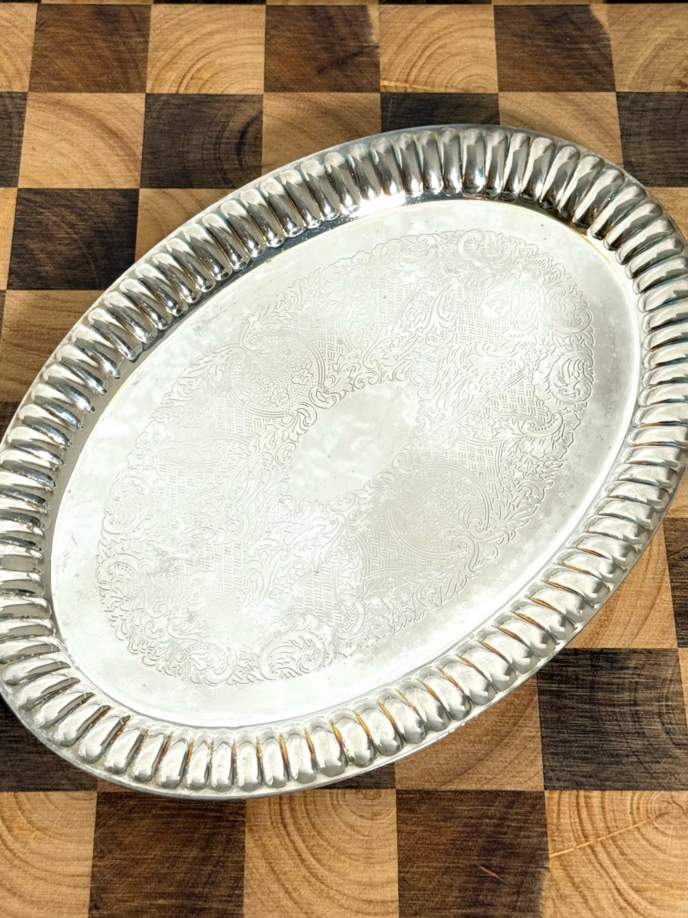 Vintage Silver Plated Small Oval Tray by Godinger